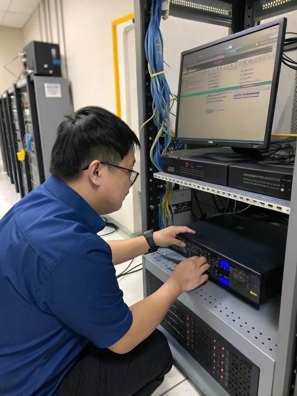 A network engineer configuring Quality of Service (QoS) settings on a router to prioritize VoIP traffic for clear communication.