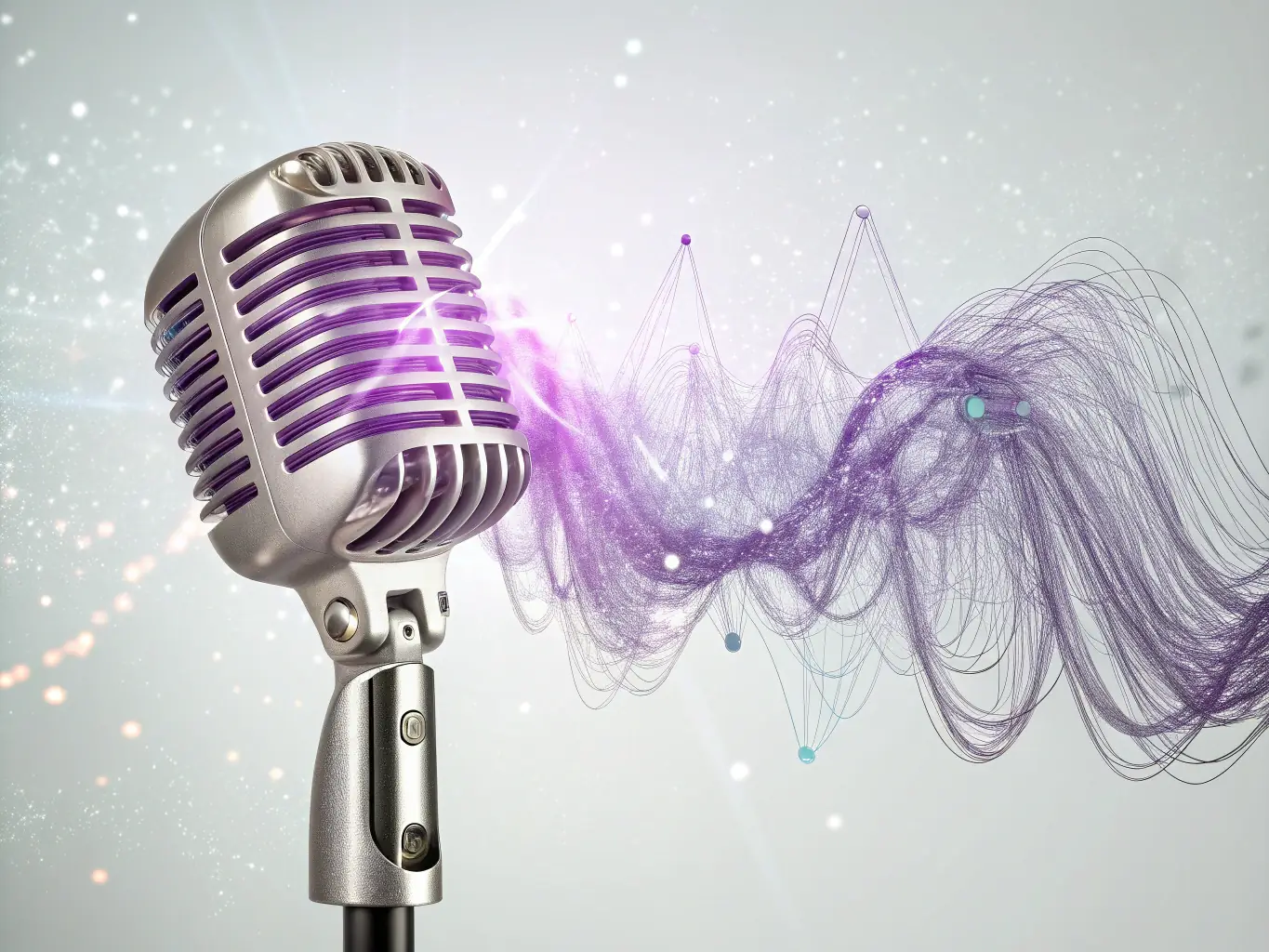 An image depicting a person speaking into a microphone, but the sound waves are only traveling in one direction, illustrating the issue of one-way audio.