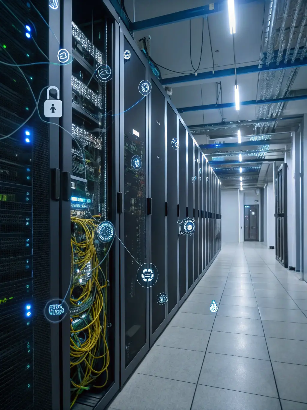 A graphical representation of a secure network, emphasizing the importance of security in VoIP communications.