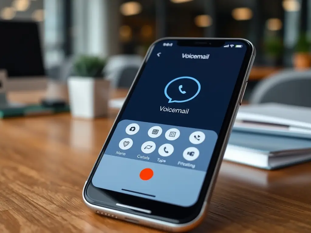 An image illustrating a mobile phone receiving a voicemail notification, symbolizing the voicemail-to-email feature of the hosted PBX system.