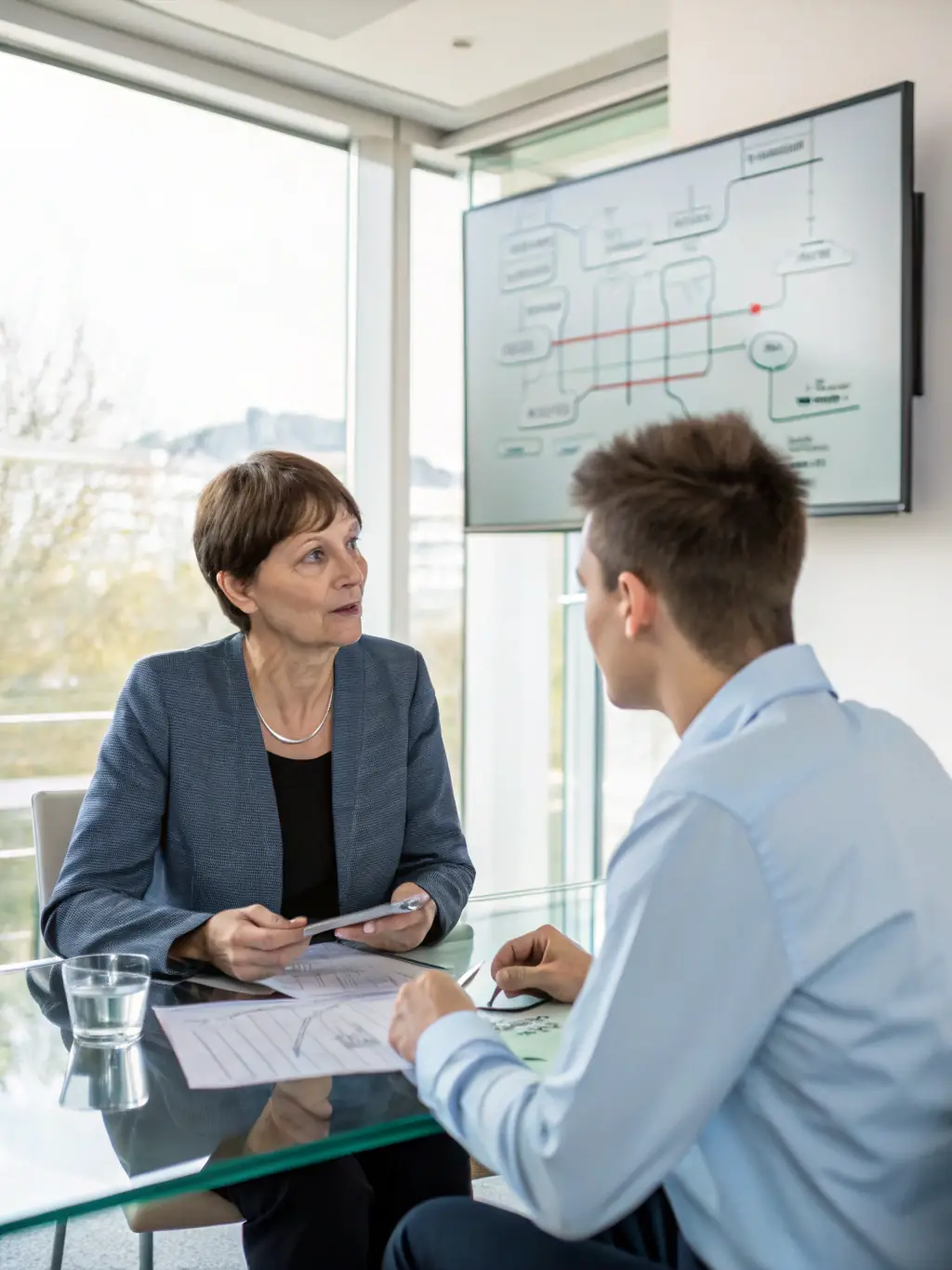 A photo of a client receiving personalized training on their VoIP system from a CloudVoIP.pro consultant.